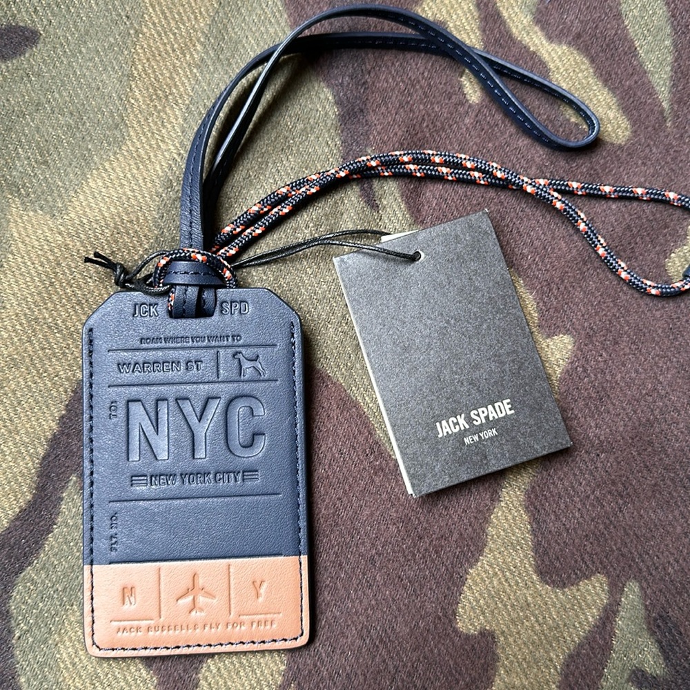 Jack Spade (Kate) leather luggage tag NWT